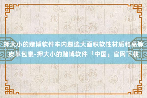 押大小的赌博软件车内遴选大面积软性材质和高等皮革包裹-押大小的赌博软件「中国」官网下载