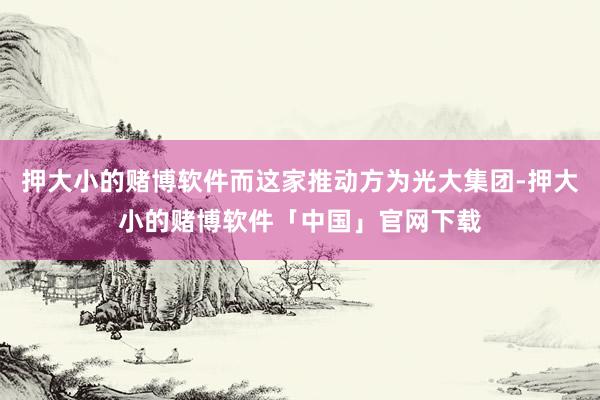 押大小的赌博软件而这家推动方为光大集团-押大小的赌博软件「中国」官网下载
