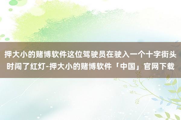 押大小的赌博软件这位驾驶员在驶入一个十字街头时闯了红灯-押大小的赌博软件「中国」官网下载