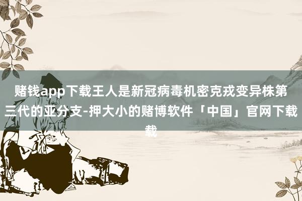 赌钱app下载王人是新冠病毒机密克戎变异株第三代的亚分支-押大小的赌博软件「中国」官网下载