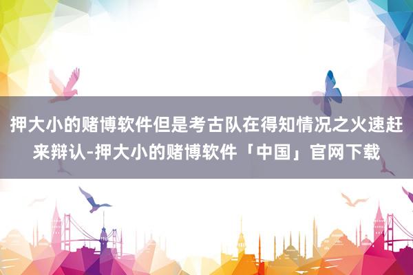 押大小的赌博软件但是考古队在得知情况之火速赶来辩认-押大小的赌博软件「中国」官网下载