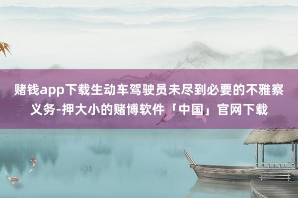 赌钱app下载生动车驾驶员未尽到必要的不雅察义务-押大小的赌博软件「中国」官网下载