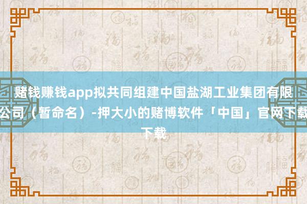 赌钱赚钱app拟共同组建中国盐湖工业集团有限公司（暂命名）-押大小的赌博软件「中国」官网下载