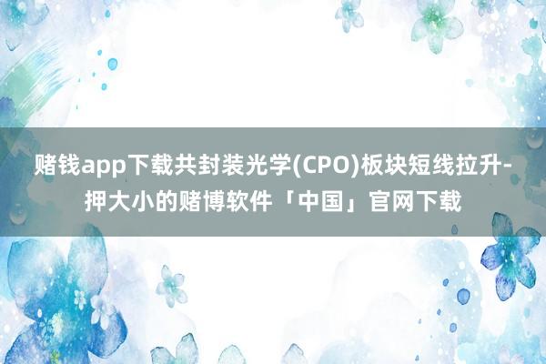 赌钱app下载共封装光学(CPO)板块短线拉升-押大小的赌博软件「中国」官网下载