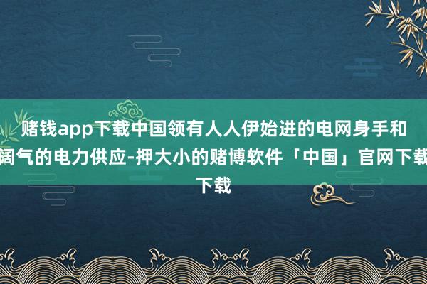 赌钱app下载中国领有人人伊始进的电网身手和阔气的电力供应-押大小的赌博软件「中国」官网下载