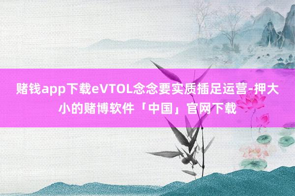 赌钱app下载eVTOL念念要实质插足运营-押大小的赌博软件「中国」官网下载