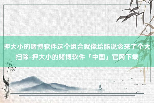押大小的赌博软件这个组合就像给肠说念来了个大扫除-押大小的赌博软件「中国」官网下载