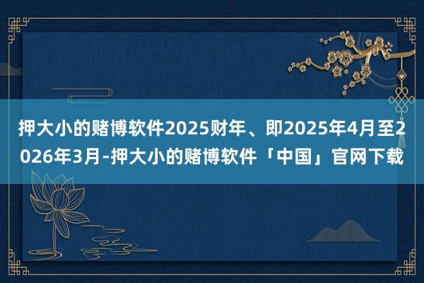 押大小的赌博软件2025财年、即2025年4月至2026年3月-押大小的赌博软件「中国」官网下载