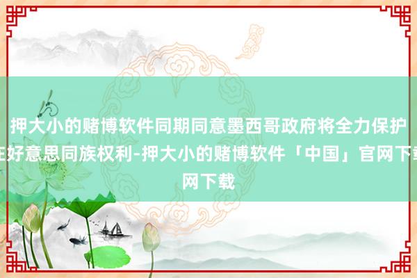 押大小的赌博软件同期同意墨西哥政府将全力保护在好意思同族权利-押大小的赌博软件「中国」官网下载