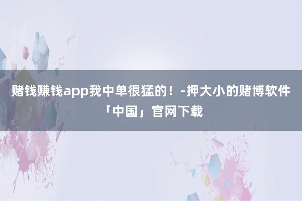 赌钱赚钱app我中单很猛的！-押大小的赌博软件「中国」官网下载