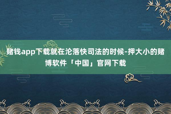 赌钱app下载就在沦落快司法的时候-押大小的赌博软件「中国」官网下载