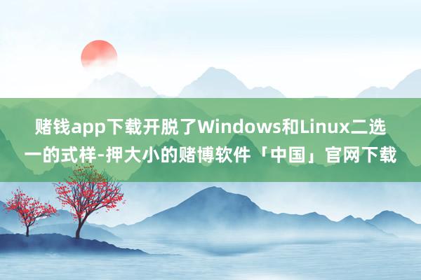 赌钱app下载开脱了Windows和Linux二选一的式样-押大小的赌博软件「中国」官网下载