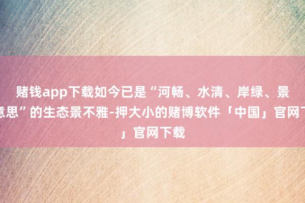 赌钱app下载如今已是“河畅、水清、岸绿、景好意思”的生态景不雅-押大小的赌博软件「中国」官网下载