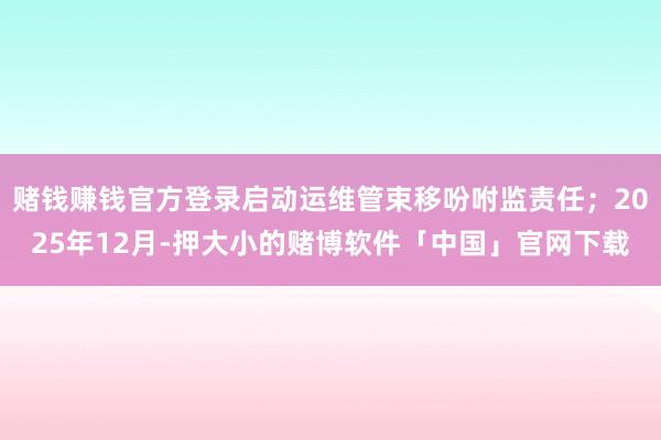 赌钱赚钱官方登录启动运维管束移吩咐监责任；2025年12月-押大小的赌博软件「中国」官网下载