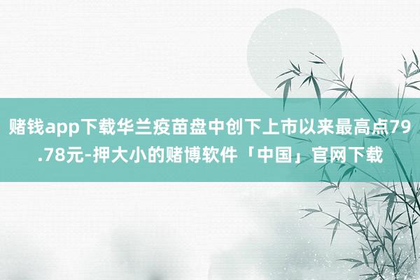 赌钱app下载华兰疫苗盘中创下上市以来最高点79.78元-押大小的赌博软件「中国」官网下载